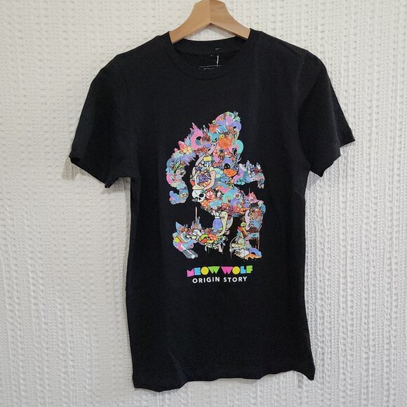 Meow Wolf Neon Black Graphic Crewneck Shirt Size X-Small Women's - Picture 10 of 10